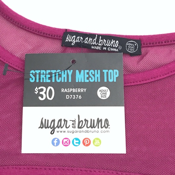 Popular Sugar & Bruno Stretch Mesh Crop Top - Picture 3 of 7